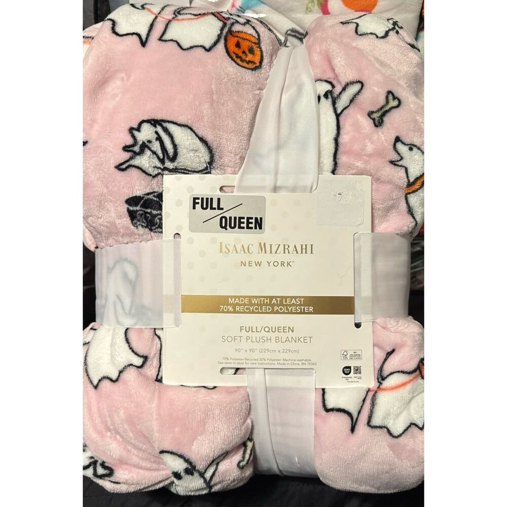 Viral Isaac Mizrahi Ghost Walking Dog Halloween Oversized Full/Queen blanket
